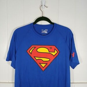 Under Armour Superman Alter Ego HeatGear Blue T-Shirt Mens Medium 1249871